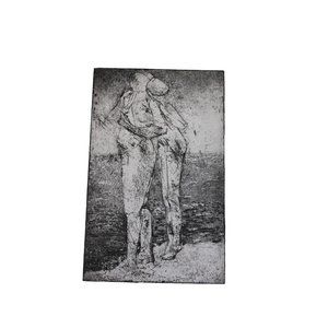 VINTAGE Letterpress Print Susan Wohl Signed Black White 90623